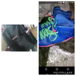 Tommy Hilfiger backpack and Jordan’s 6s